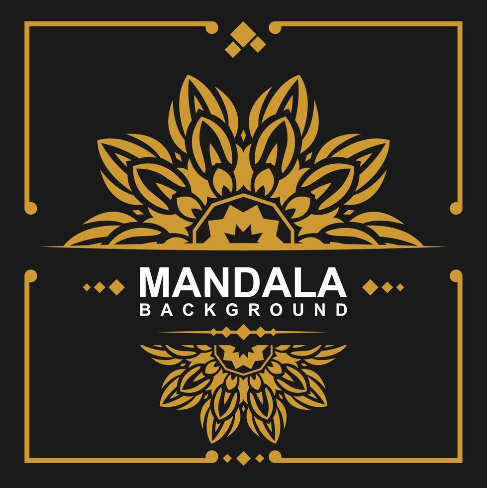 d'or Cadre avec mandala art Contexte. gratuit vecteur