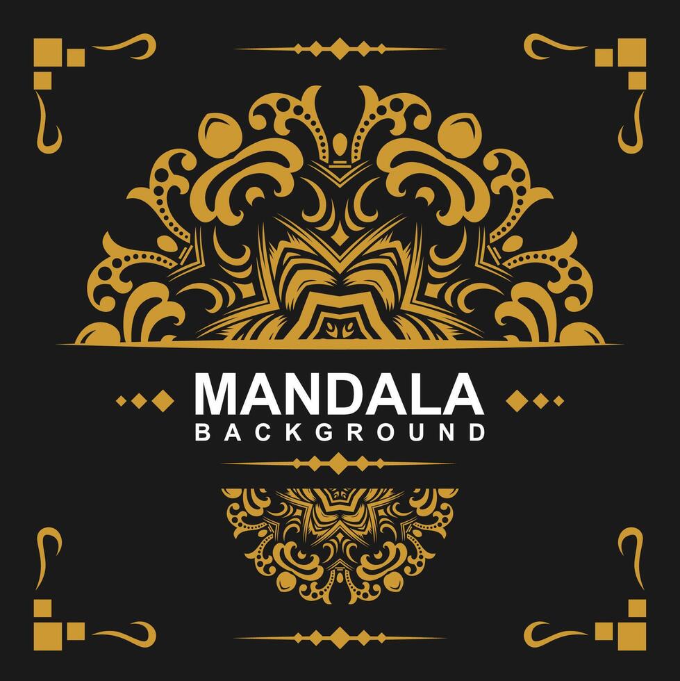 d'or Cadre avec mandala art Contexte. gratuit vecteur