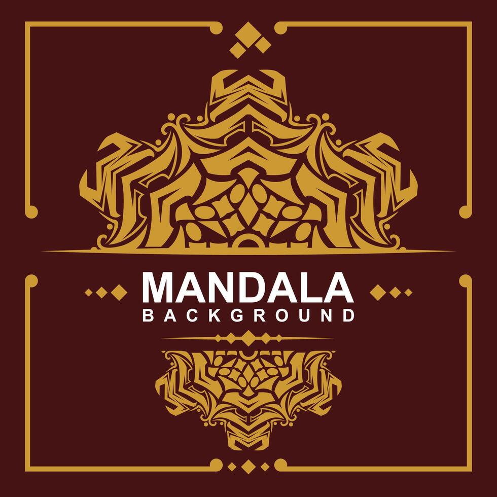 d'or Cadre avec mandala art Contexte. gratuit vecteur