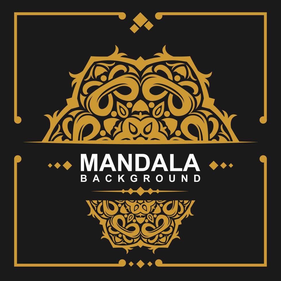 d'or Cadre avec mandala art Contexte. gratuit vecteur