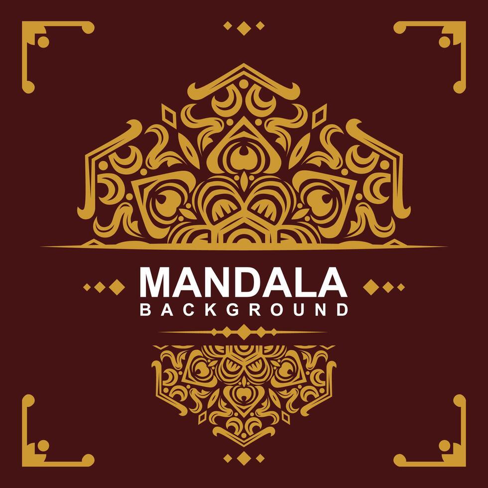 d'or Cadre avec mandala art Contexte. gratuit vecteur