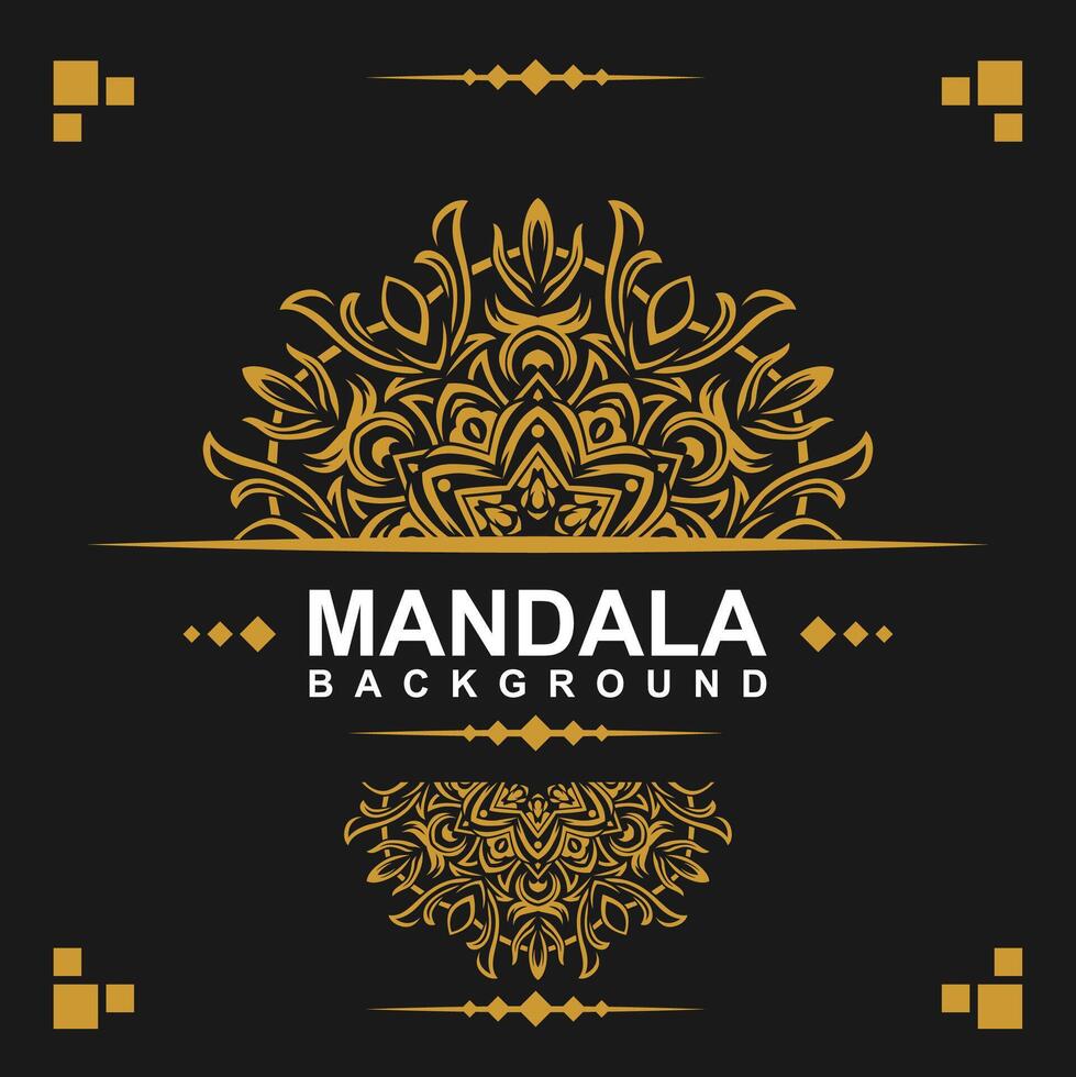 d'or Cadre avec mandala art Contexte. gratuit vecteur