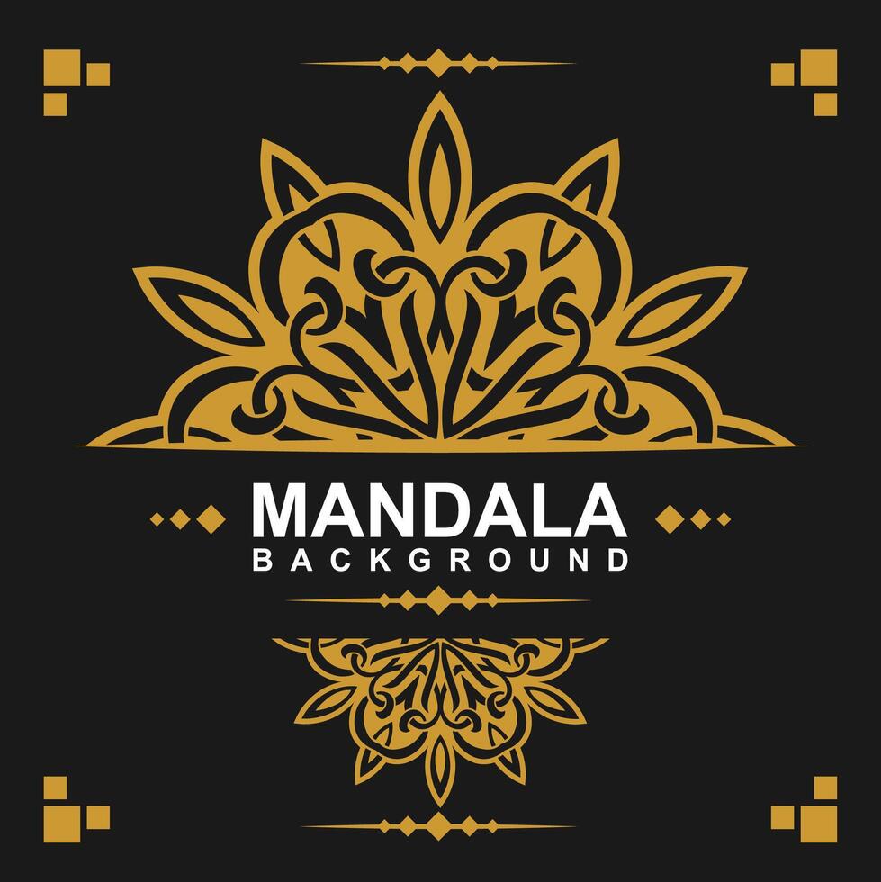 d'or Cadre avec mandala art Contexte. gratuit vecteur