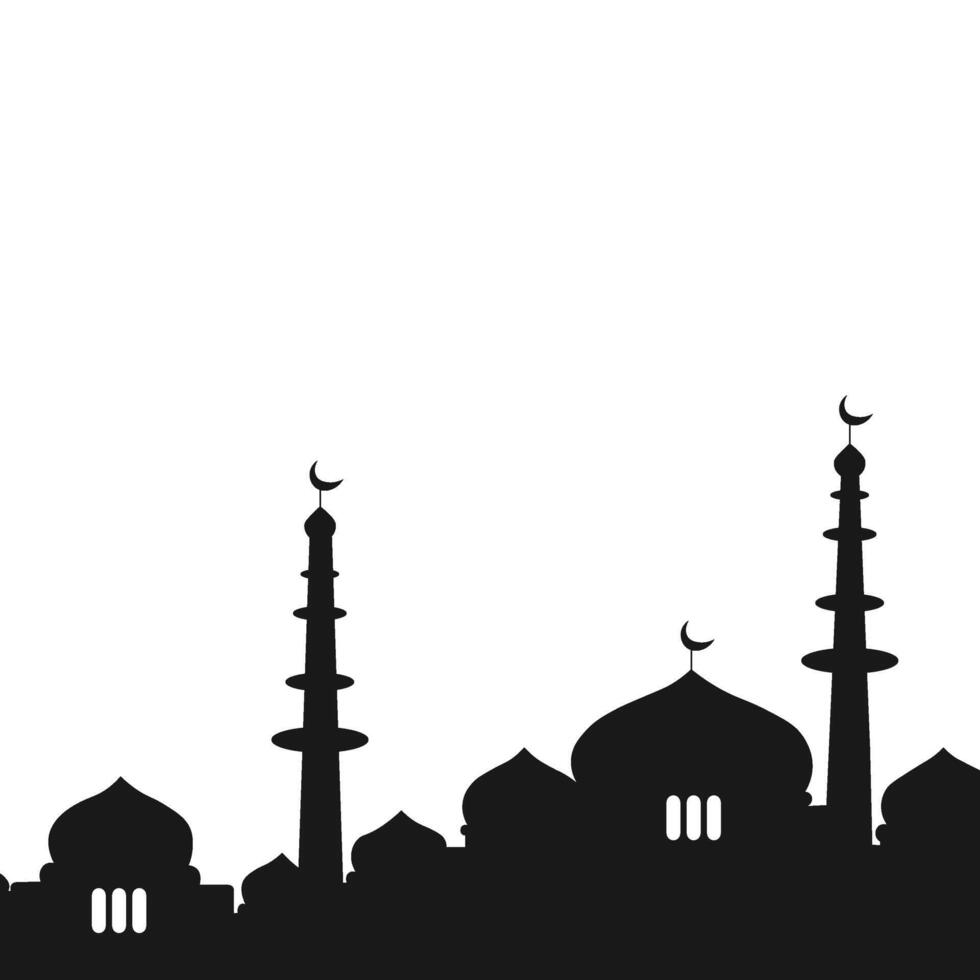 islamique mosquée silhouette vecteur