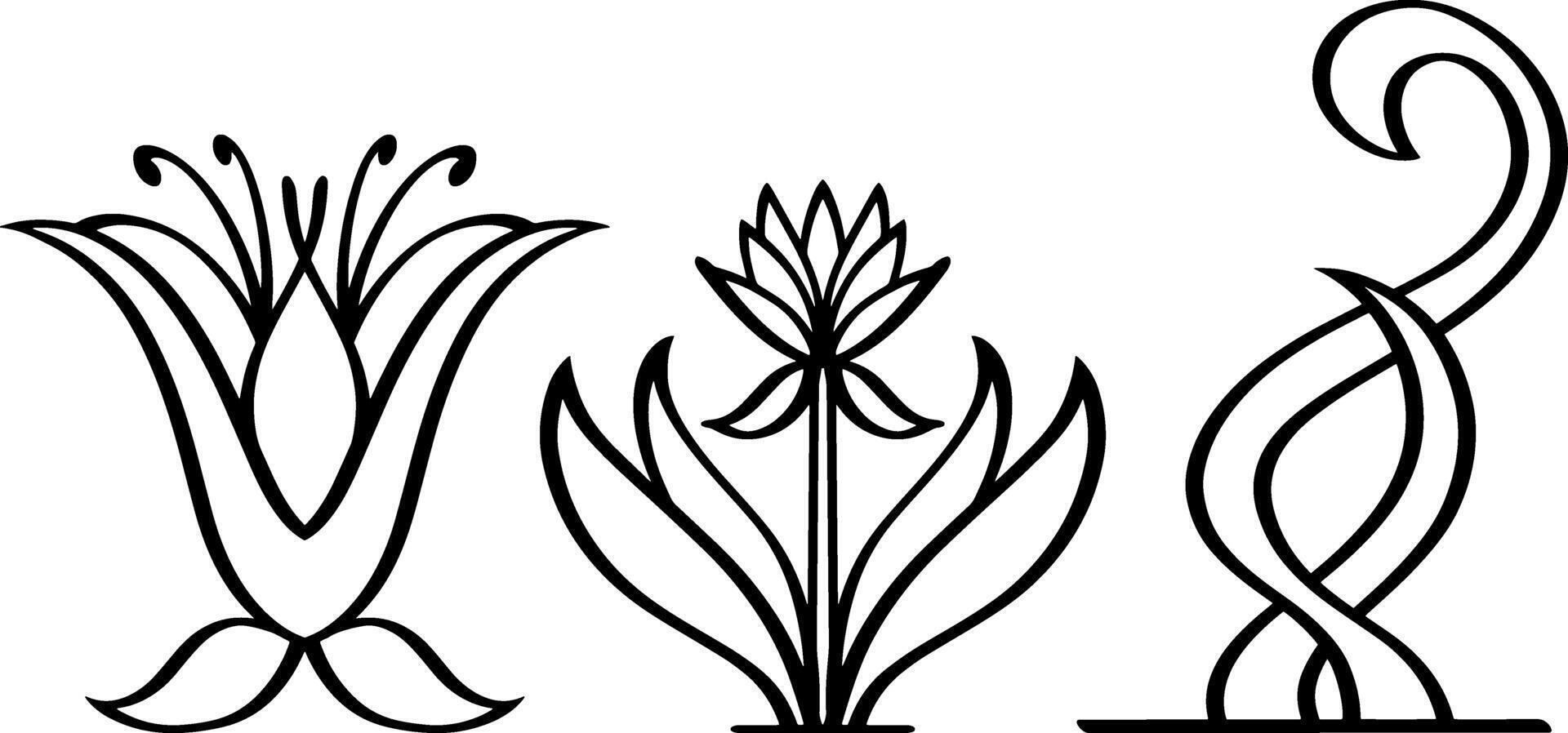 lotus fleur icône esquisser clipart herbe griffonnage gravure vecteur illustration