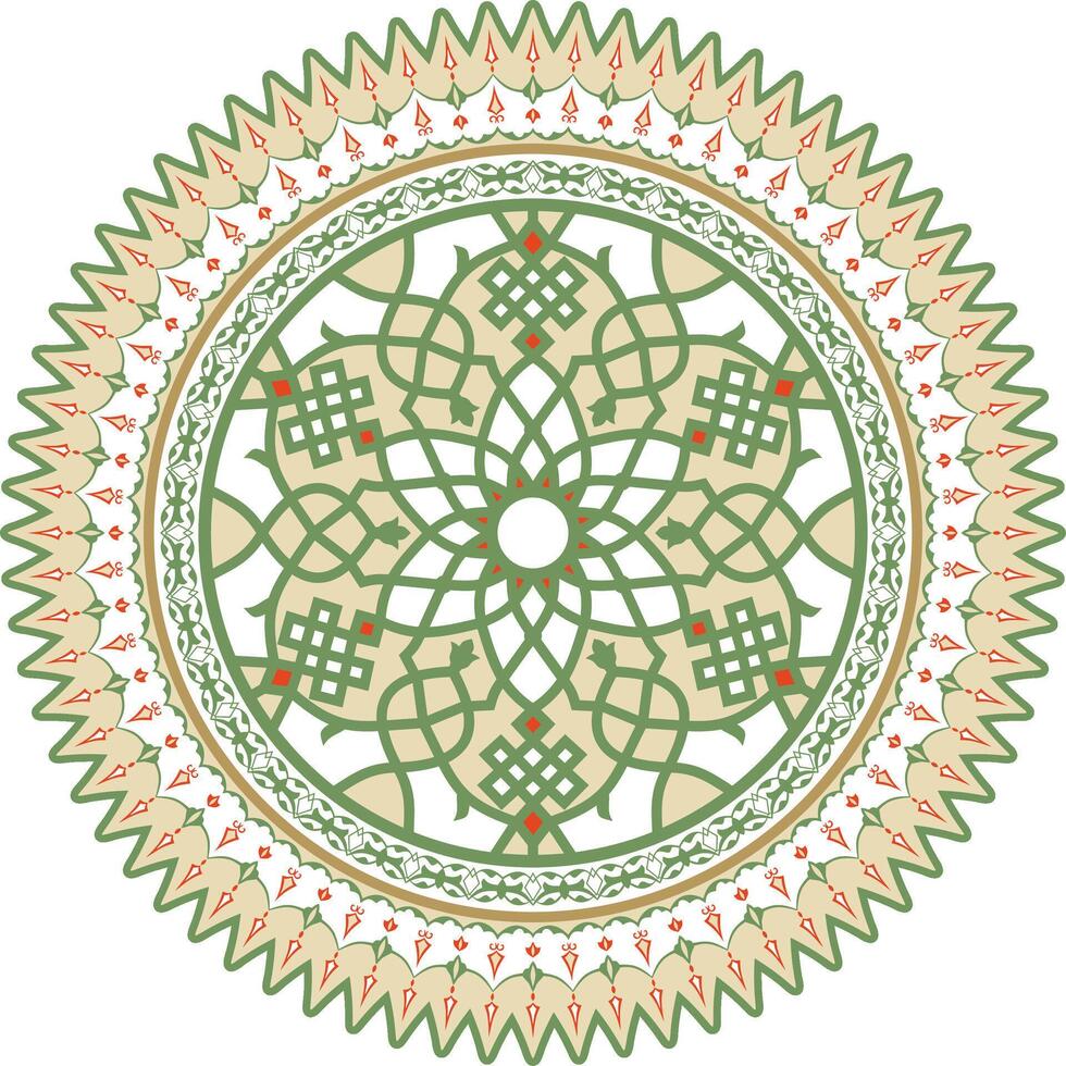 vecteur coloré rond turc ornement. ottoman cercle, anneau, Cadre