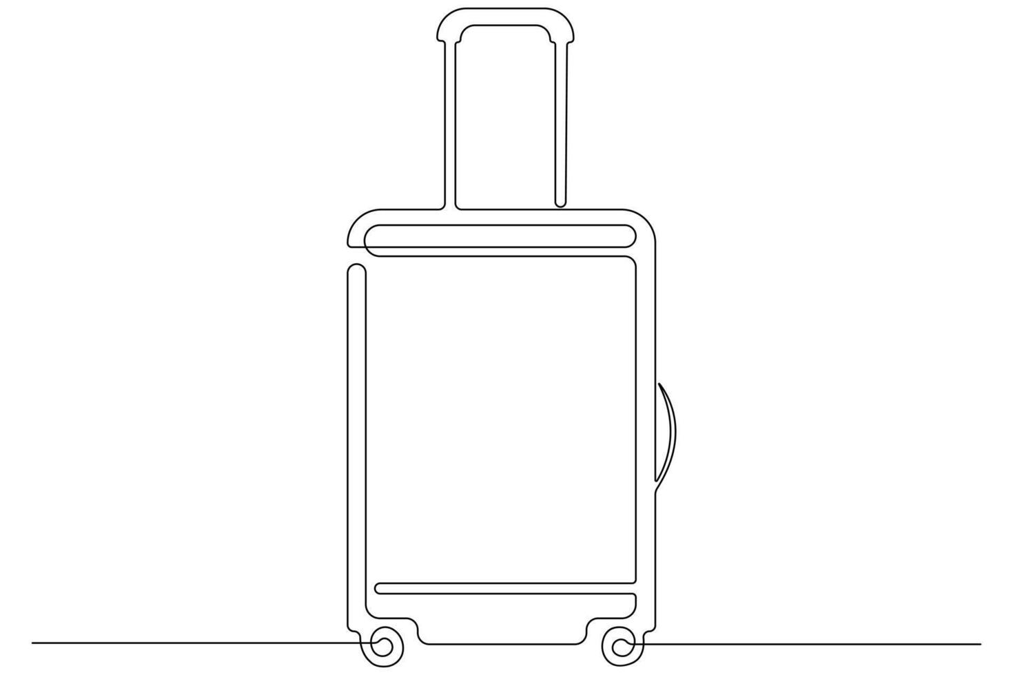 continu un ligne art dessin de les valises, bagage conception contour vecteur illustration