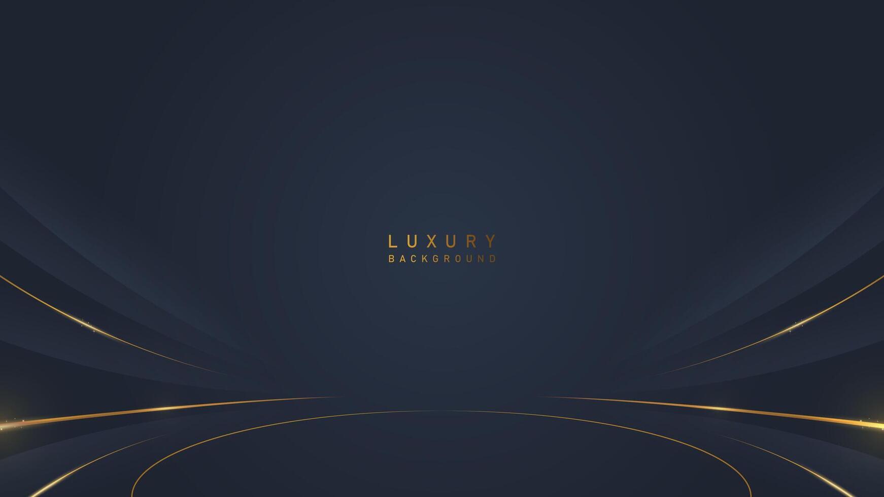 luxe prix podium dans foncé bleu Contexte avec d'or doubler. luxe prime vecteur conception