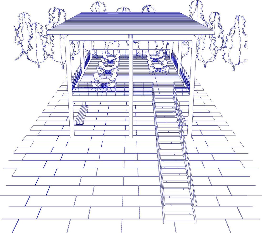 3d illustration de Résidentiel projet vecteur