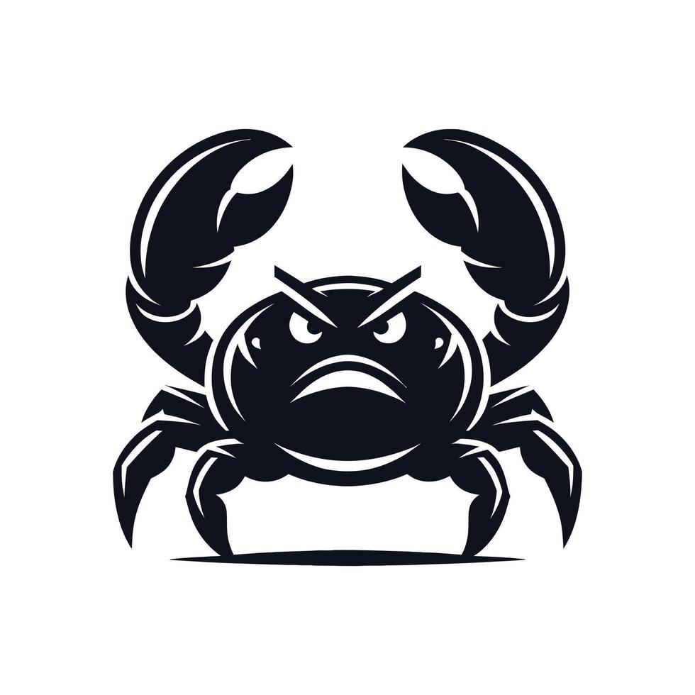 en colère Crabe silhouette. logos. Crabe isolé sur blanc Contexte. Crabe illustration logo vecteur