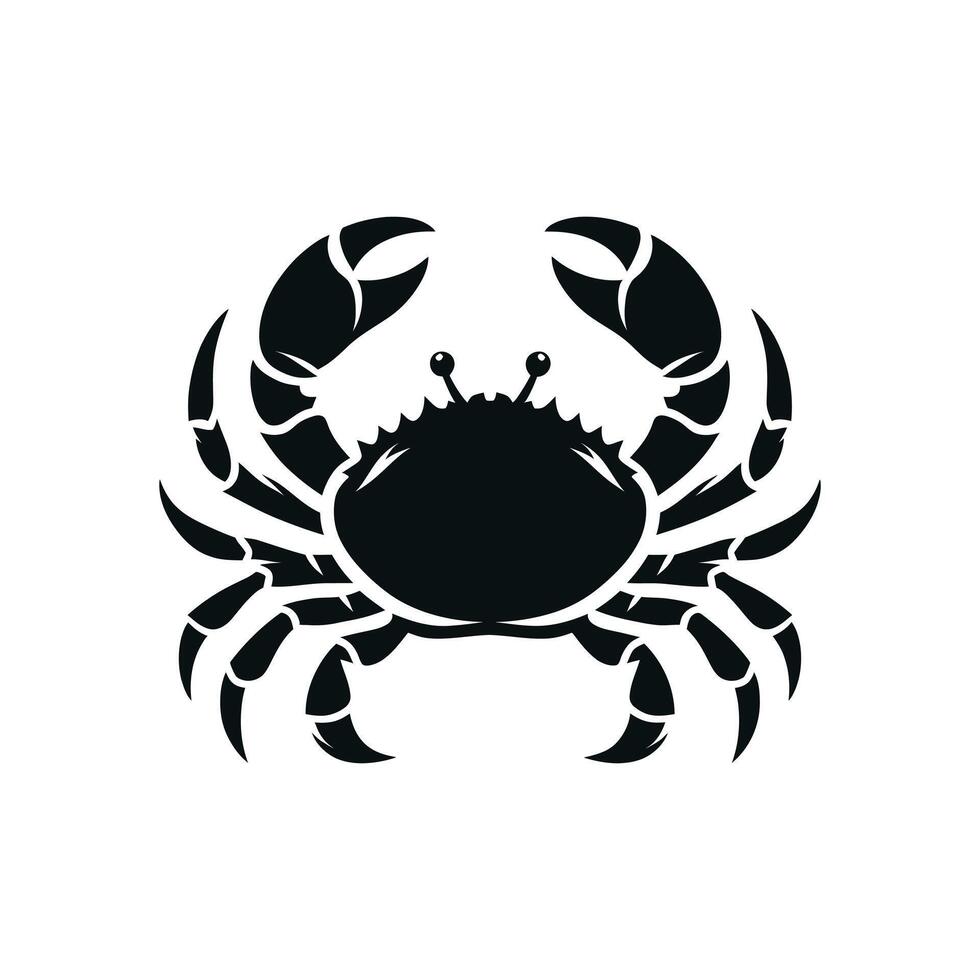 Crabe silhouette. logos. Crabe isolé sur blanc Contexte. Crabe illustration logo vecteur