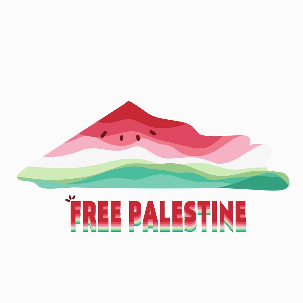 vecteur de gratuit Palestine avec pastèque parfait pour liberté campagne