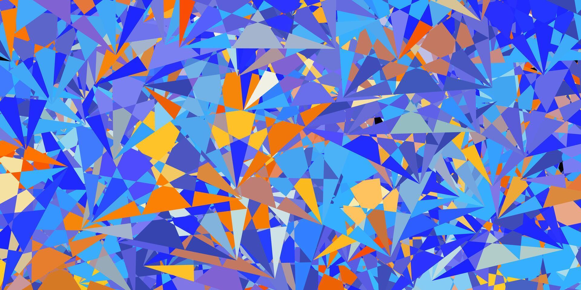 texture de vecteur bleu foncé, jaune avec des triangles aléatoires.