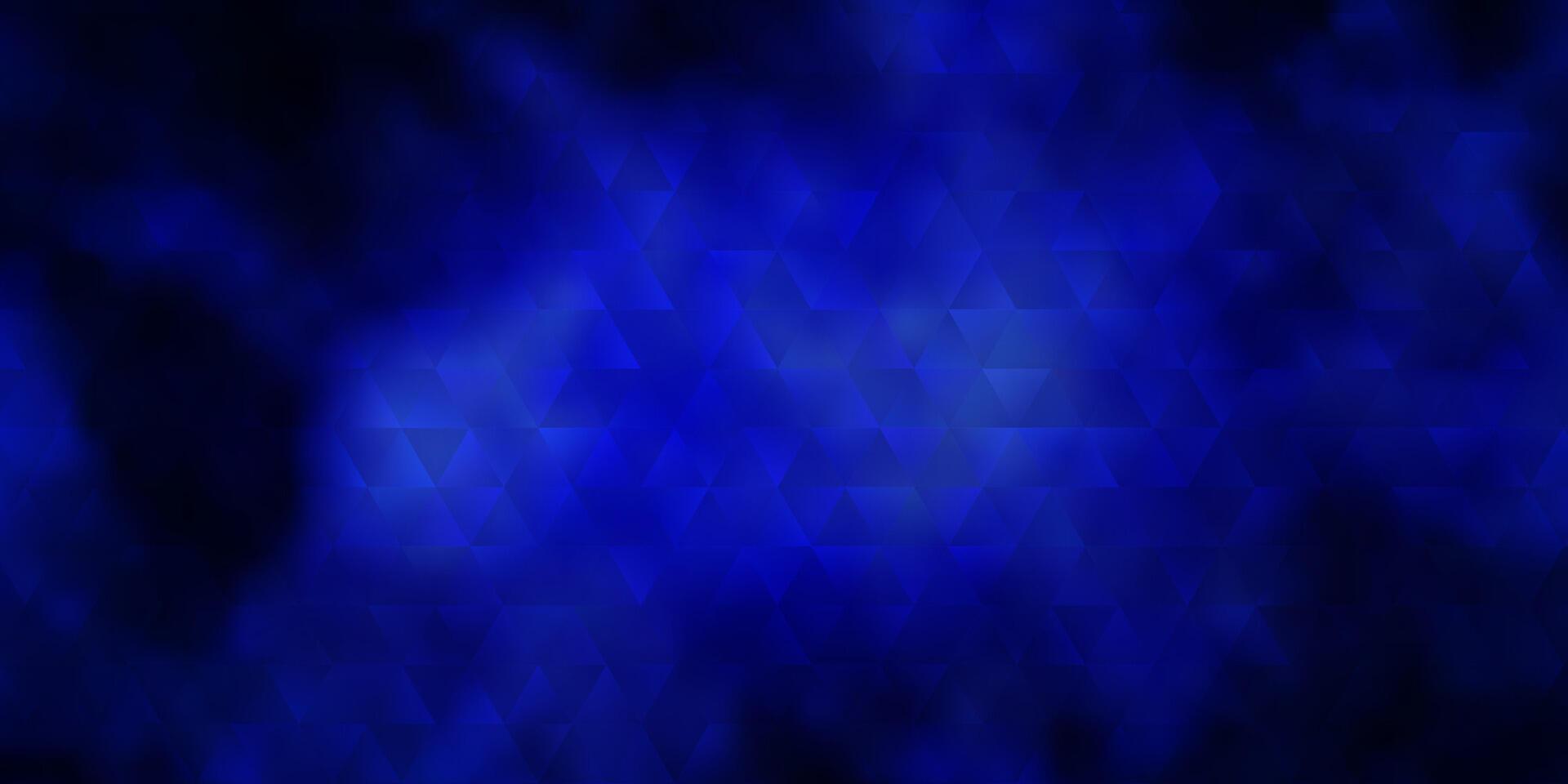 modèle vectoriel bleu foncé avec des cristaux, des triangles.