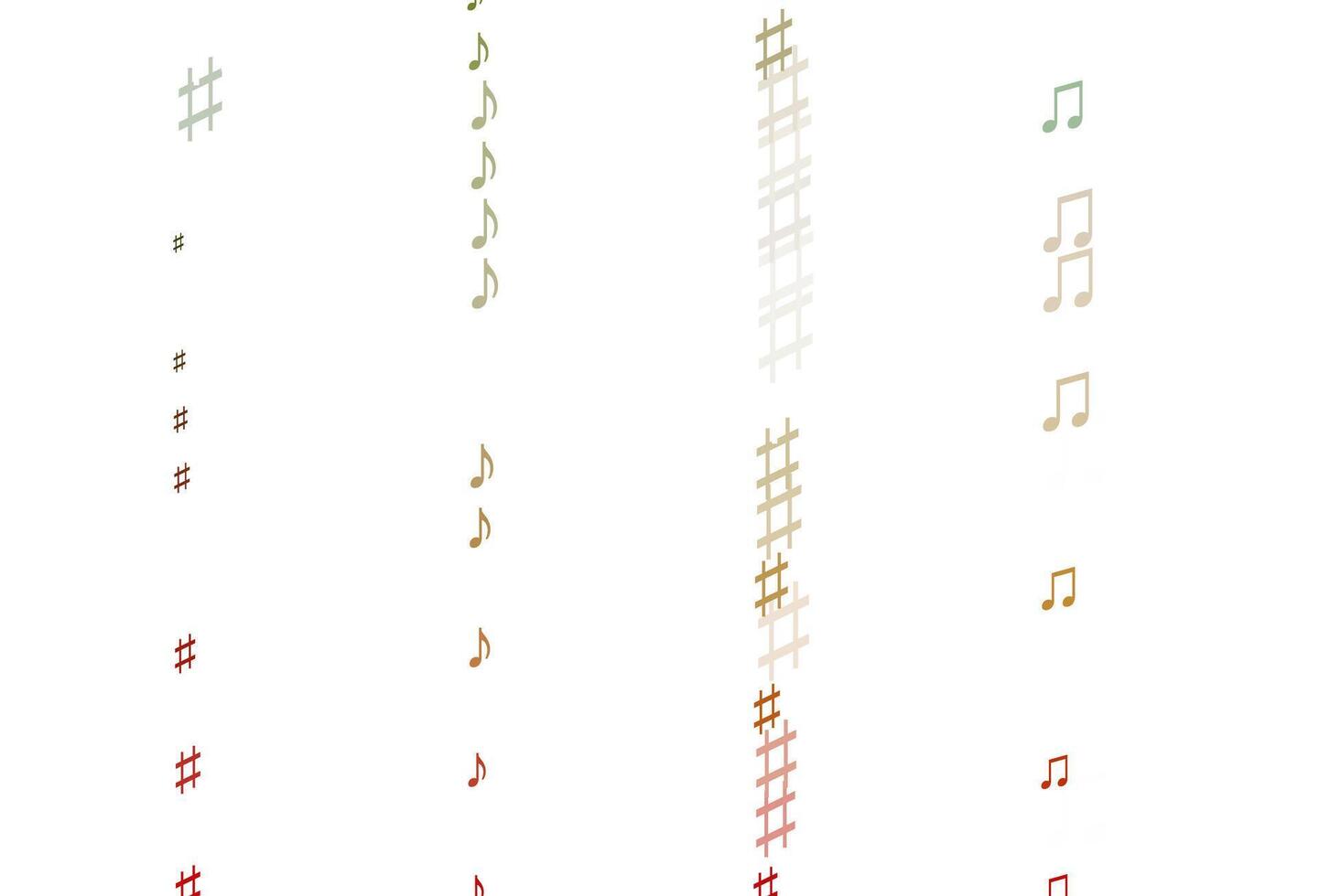 texture vectorielle vert clair, rouge avec des notes de musique. vecteur