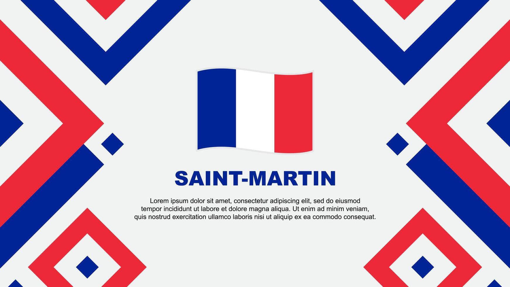 Saint Martin drapeau abstrait Contexte conception modèle. Saint Martin indépendance journée bannière fond d'écran vecteur illustration. modèle