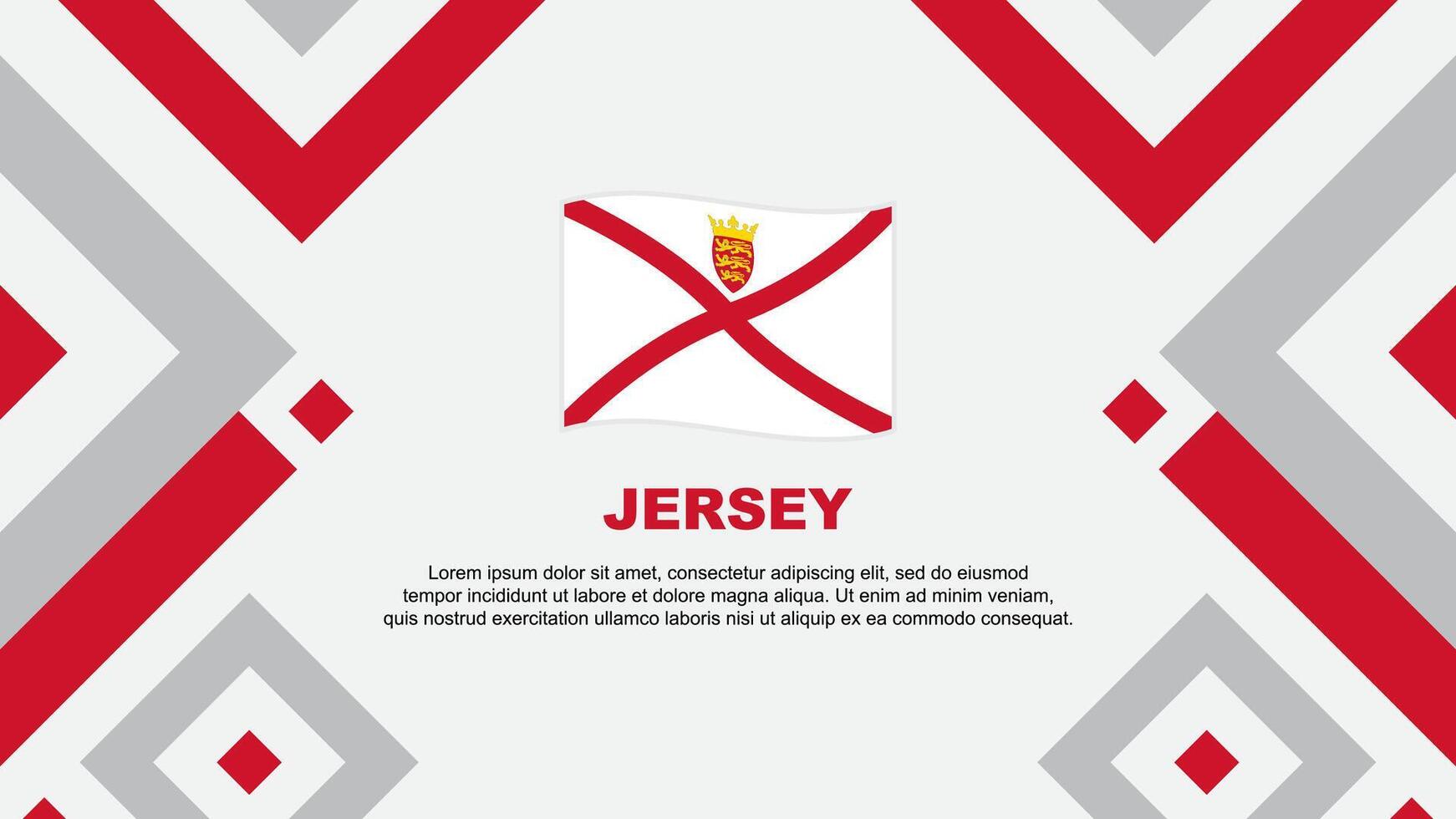 Jersey drapeau abstrait Contexte conception modèle. Jersey indépendance journée bannière fond d'écran vecteur illustration. Jersey modèle