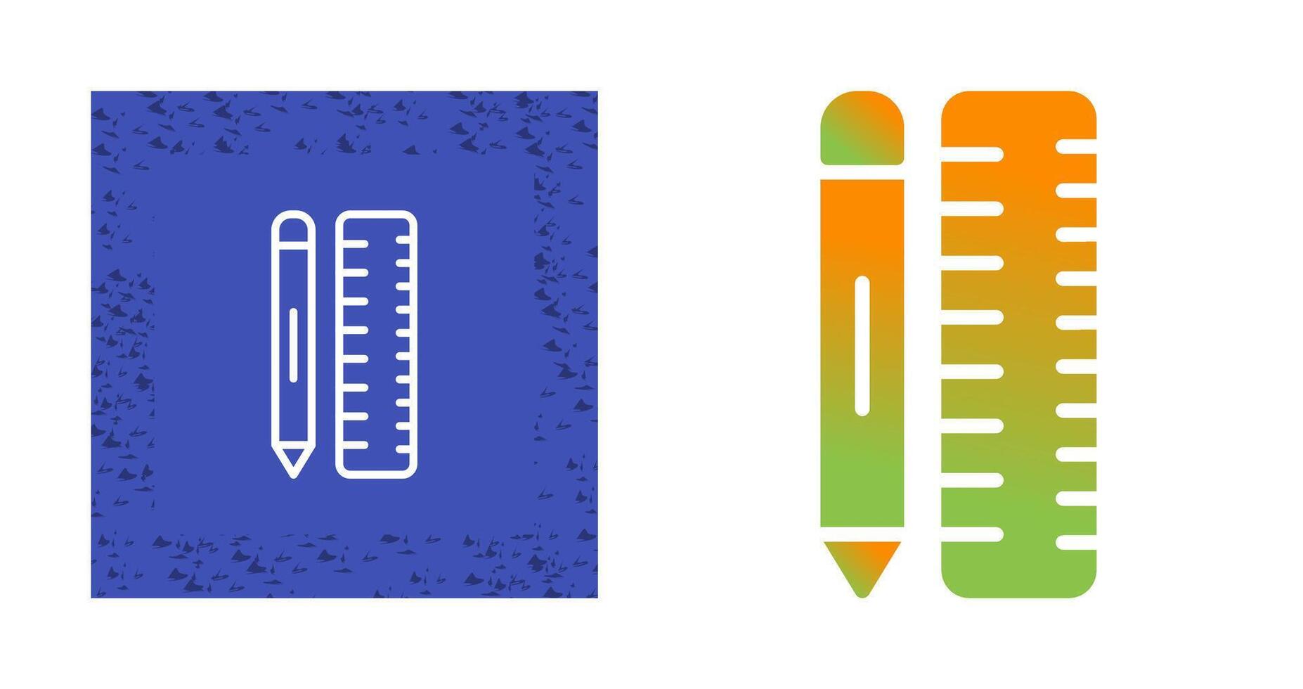 crayon avec règle vecteur icône