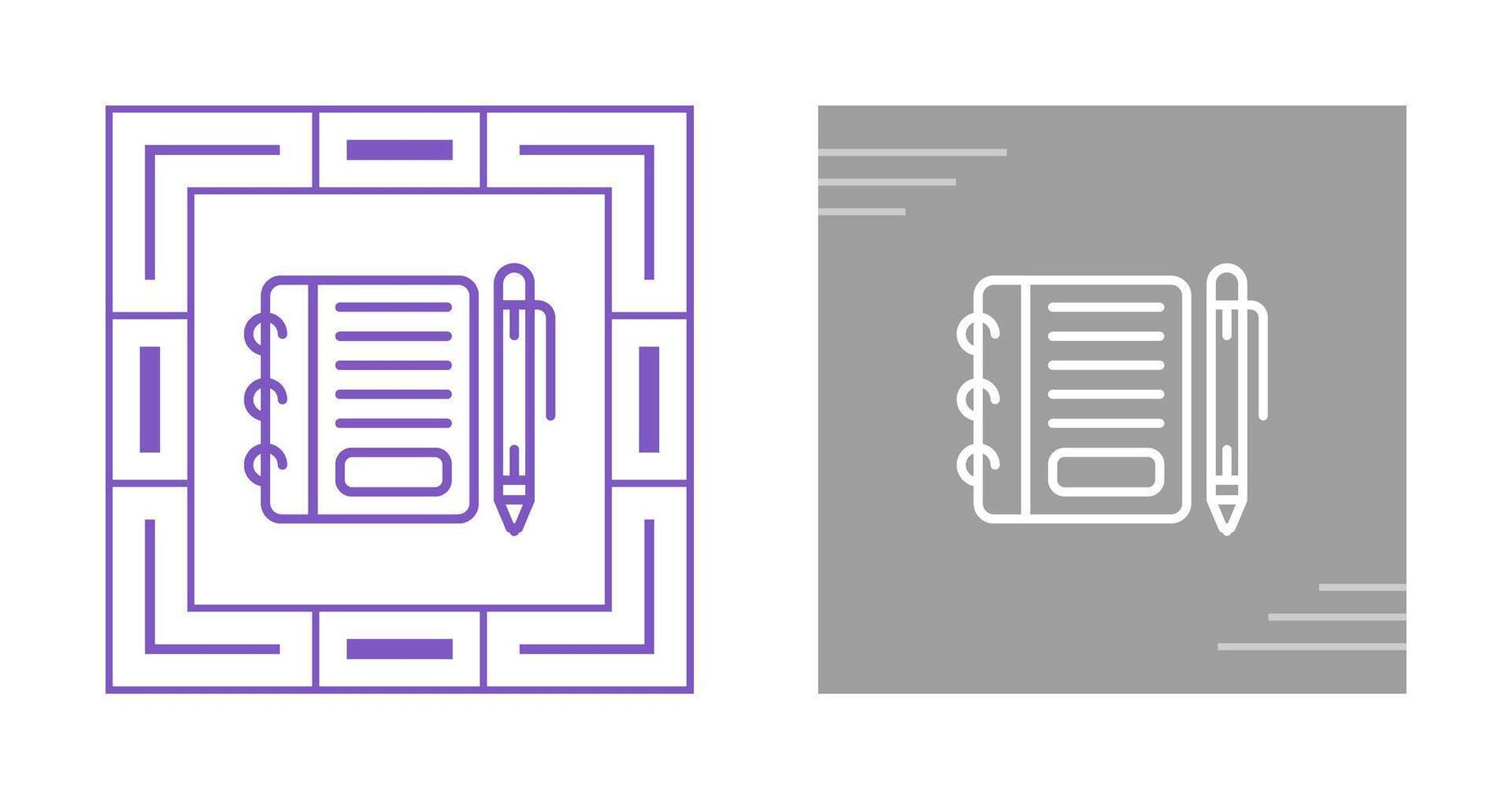 bloc-notes avec stylo vecteur icône