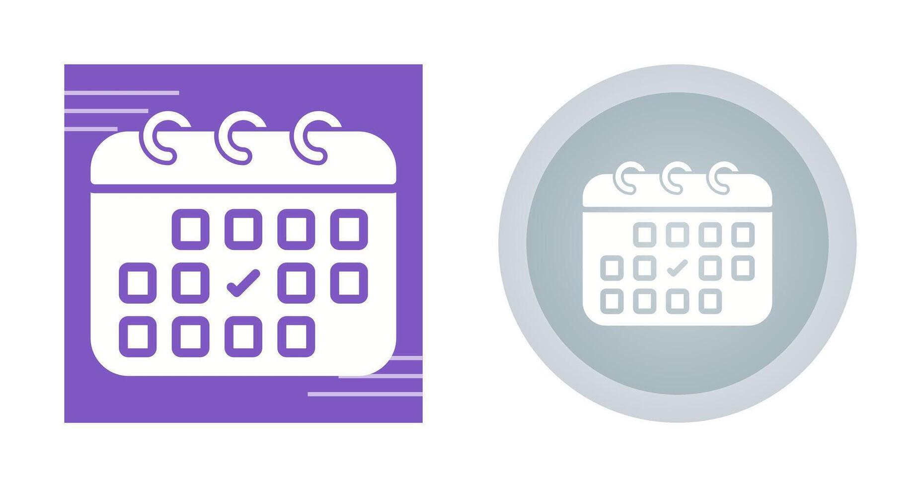 calendrier avec coche vecteur icône