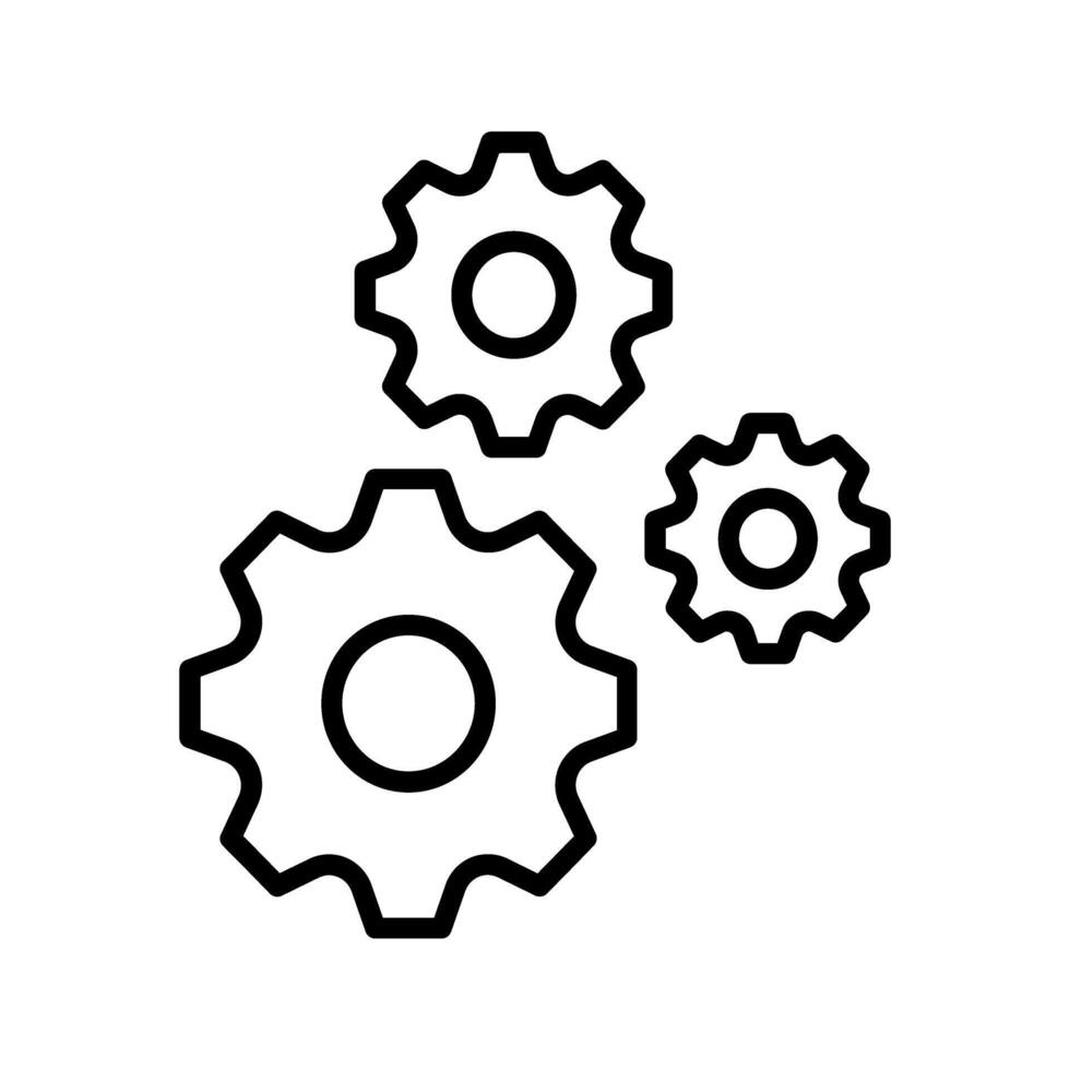 icône de vecteur de plusieurs roues dentées