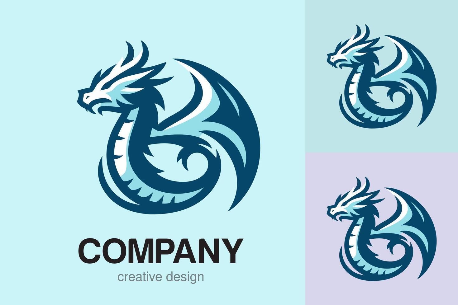 plat logo de vecteur dragon conception