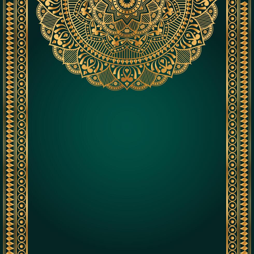 ancien luxe d'or mandala arabesque islamique modèle pour mariage invitation vecteur