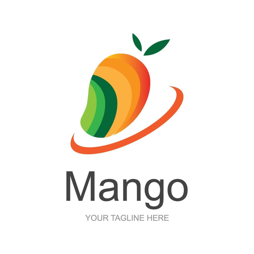 mangue logo, fruit conception Facile minimaliste style, fruit jus vecteur, icône symbole illustration vecteur
