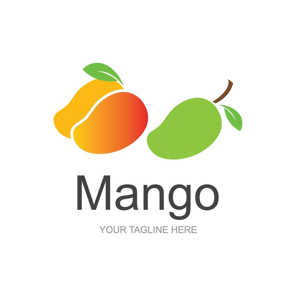 mangue logo, fruit conception Facile minimaliste style, fruit jus vecteur, icône symbole illustration vecteur