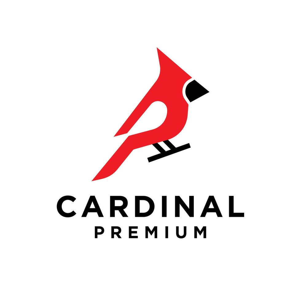 cardinal oiseau moderne Facile logo conception vecteur