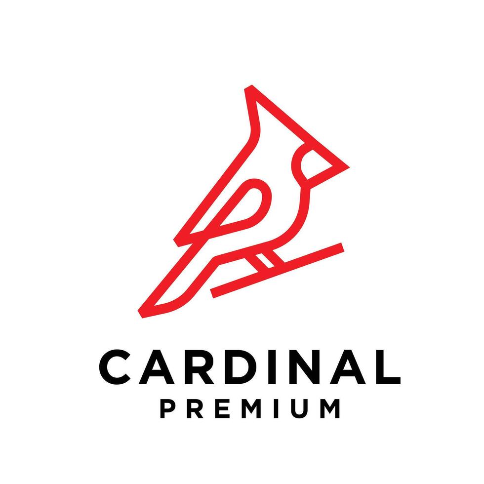 cardinal oiseau moderne Facile logo conception vecteur