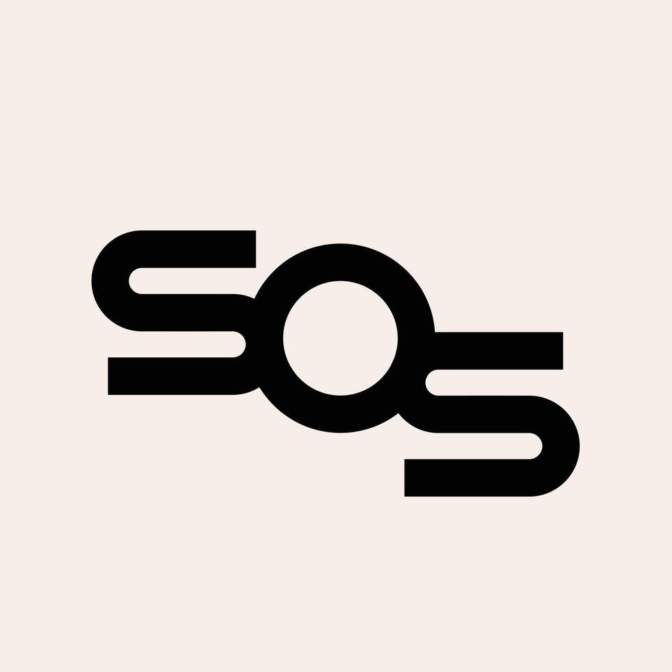 sos lettre monogramme logo conception illustration vecteur