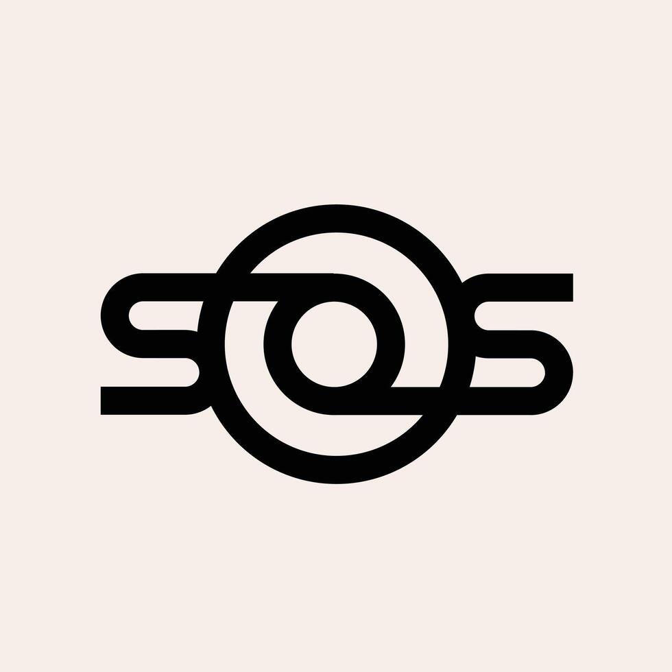 sos lettre monogramme logo conception illustration vecteur