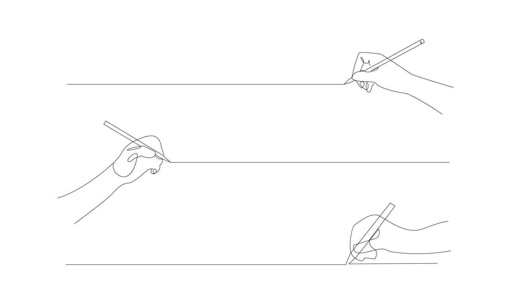 main l'écriture avec crayon dans continu ligne dessin vecteur illustration