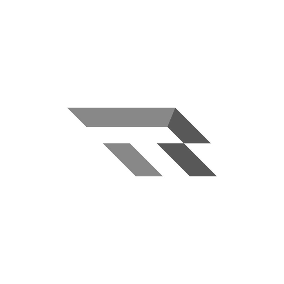 lettre t 3d plat Facile logo vecteur