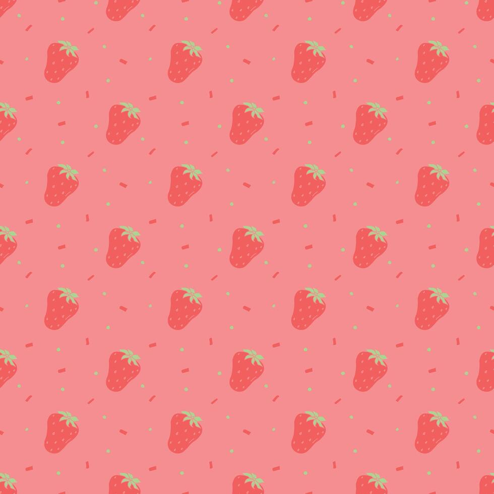 motif de fraises sans soudure. vecteur de doodle avec des icônes de fraises rouges. modèle de fraises vintage