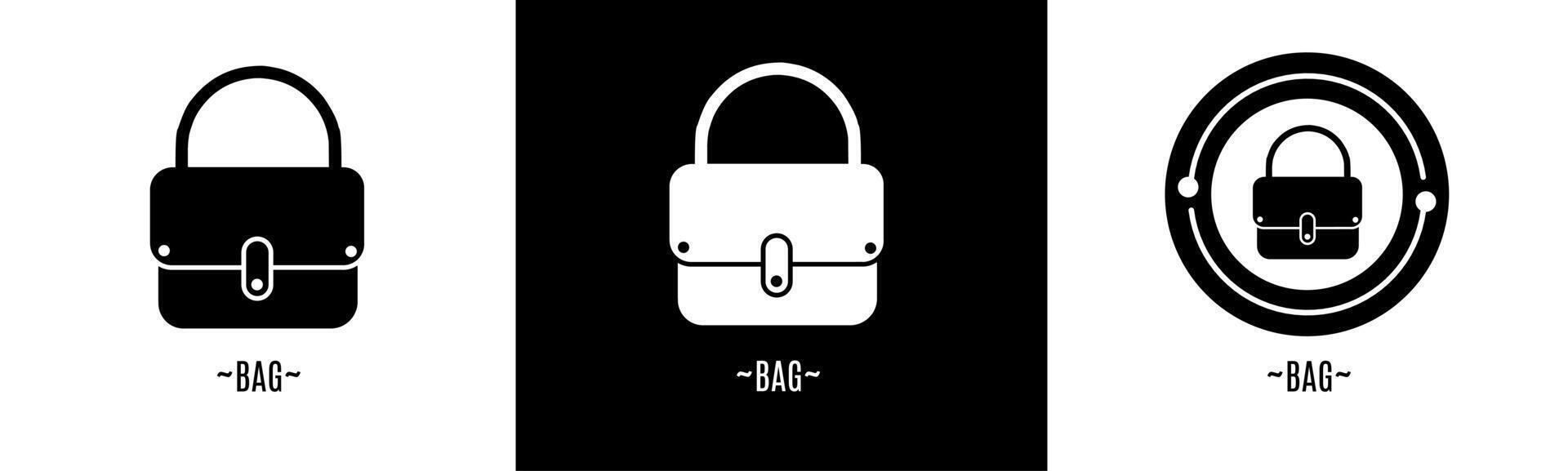 sac logo ensemble. collection de noir et blanc logos. Stock vecteur. vecteur