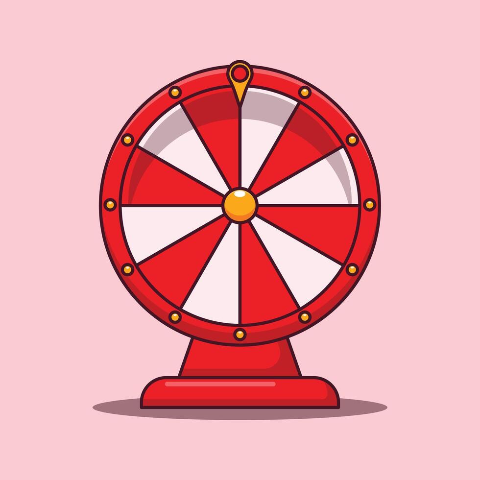 chanceux roue, roue de fortune dessin animé vecteur illustration.