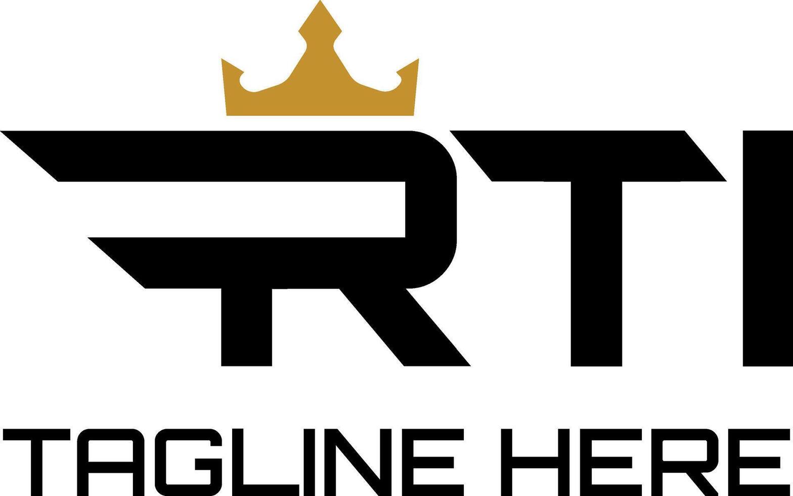 RTI couronne logo conception vecteur