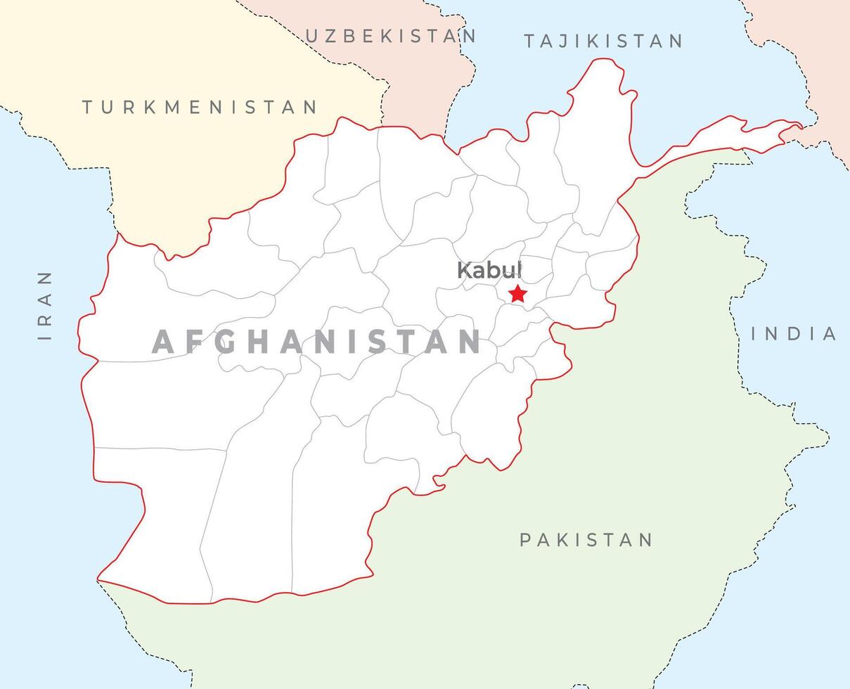 afghanistan carte avec Capitale Kaboul, plus important villes et nationale les frontières vecteur