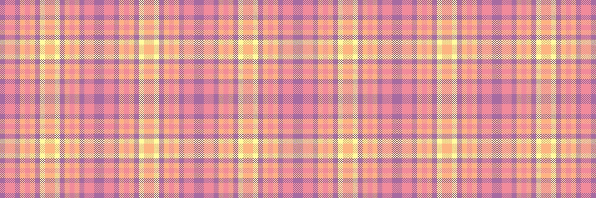 Noël ornement Contexte plaid modèle, dent de chien textile tartan texture. surface vecteur sans couture vérifier en tissu dans magenta et Orange couleurs.