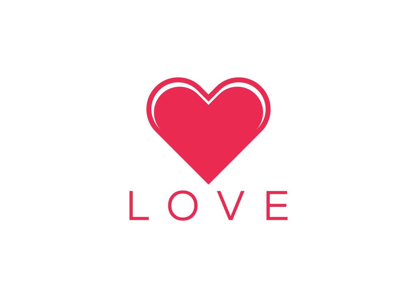 minimaliste l'amour logo conception vecteur modèle. Créatif rouge cœur forme logo