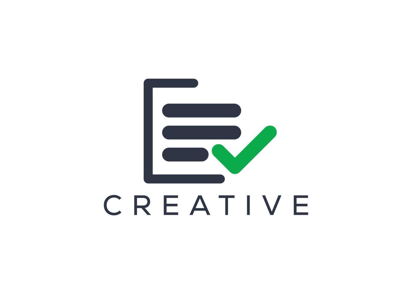 Créatif et minimal document vérifier marque logo vecteur modèle. abstrait papier vérifier logo. travail terminé logo
