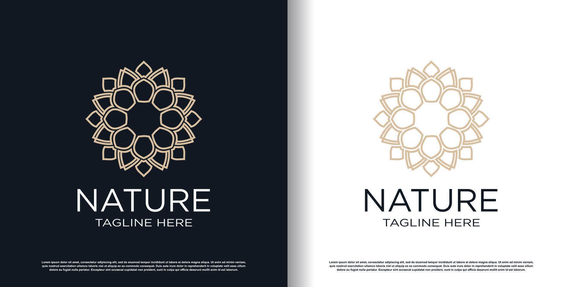 création de logo de fleur avec vecteur premium de concept créatif