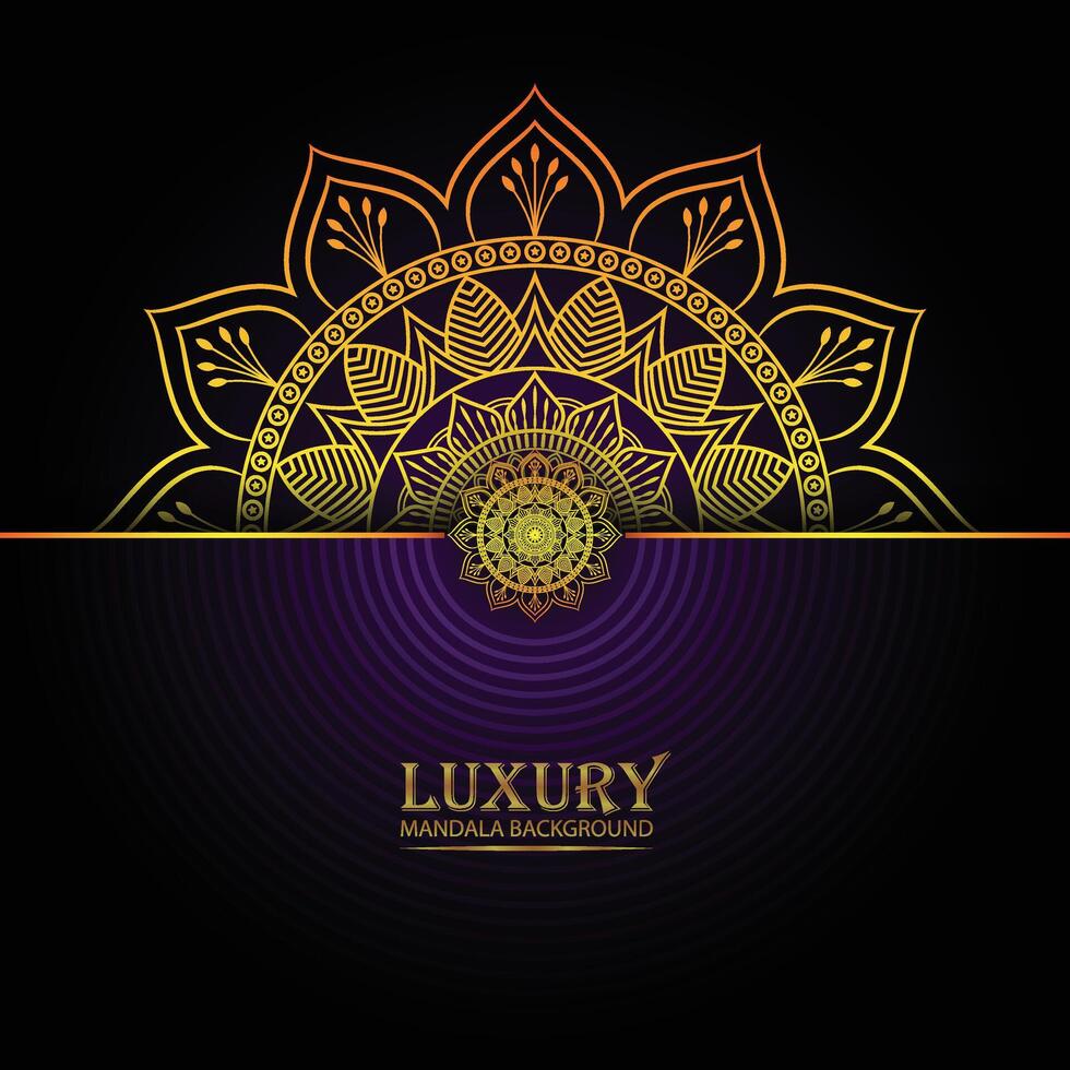 ornemental luxe mandala Contexte avec d'or arabesque modèle vecteur illustration conception.