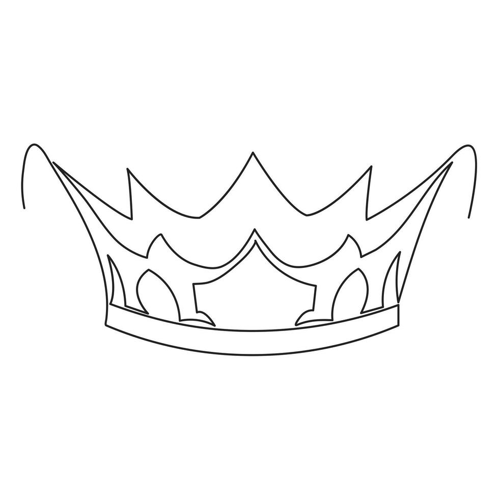 continu un ligne dessin de Royal couronne Facile Roi couronne Célibataire ligne art modifiable vecteur conception couronne dessin,illustration.