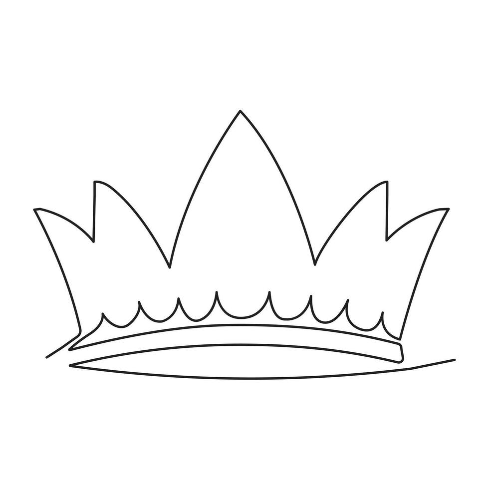 continu un ligne dessin de Royal couronne Facile Roi couronne Célibataire ligne art modifiable vecteur conception,illustration.