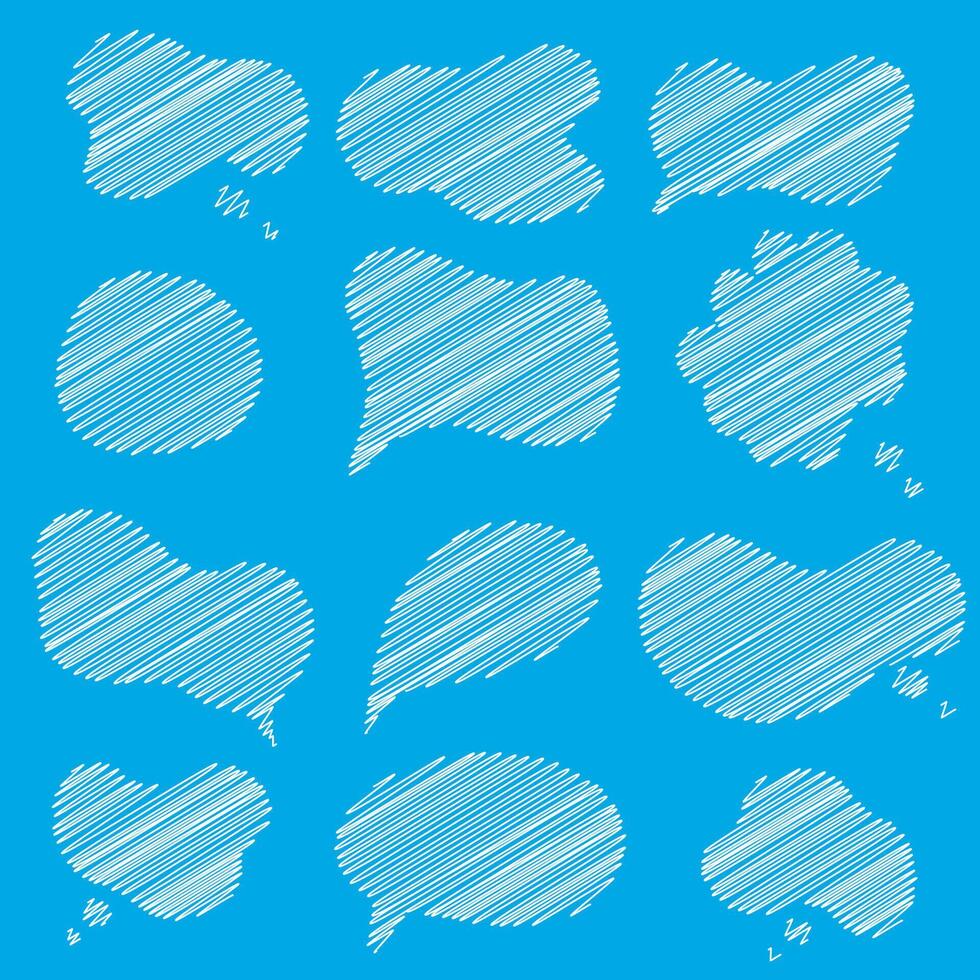 grand ensemble de bulles de discours vides. vecteur de nuages de chat en ligne isolé sur fond blanc. éléments infographiques pour votre conception. illustration vectorielle stock