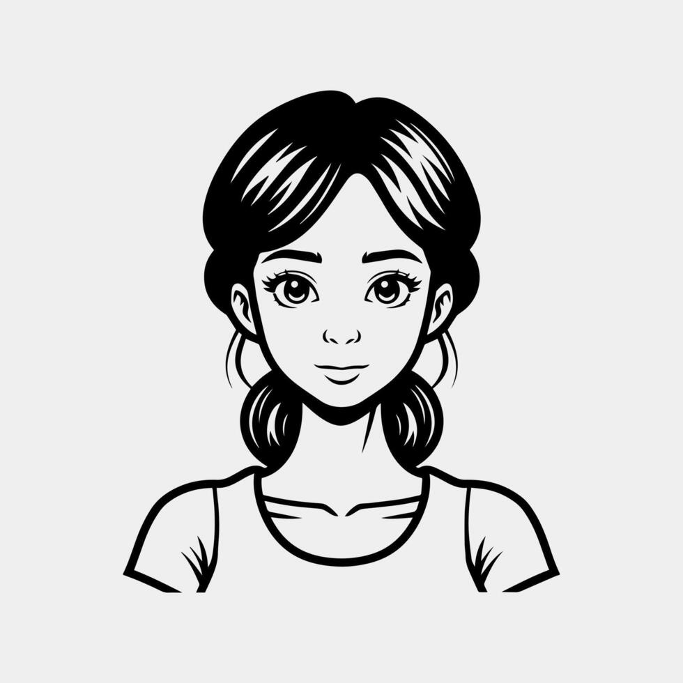 Jeune fille avatar dessin animé personnage vecteur