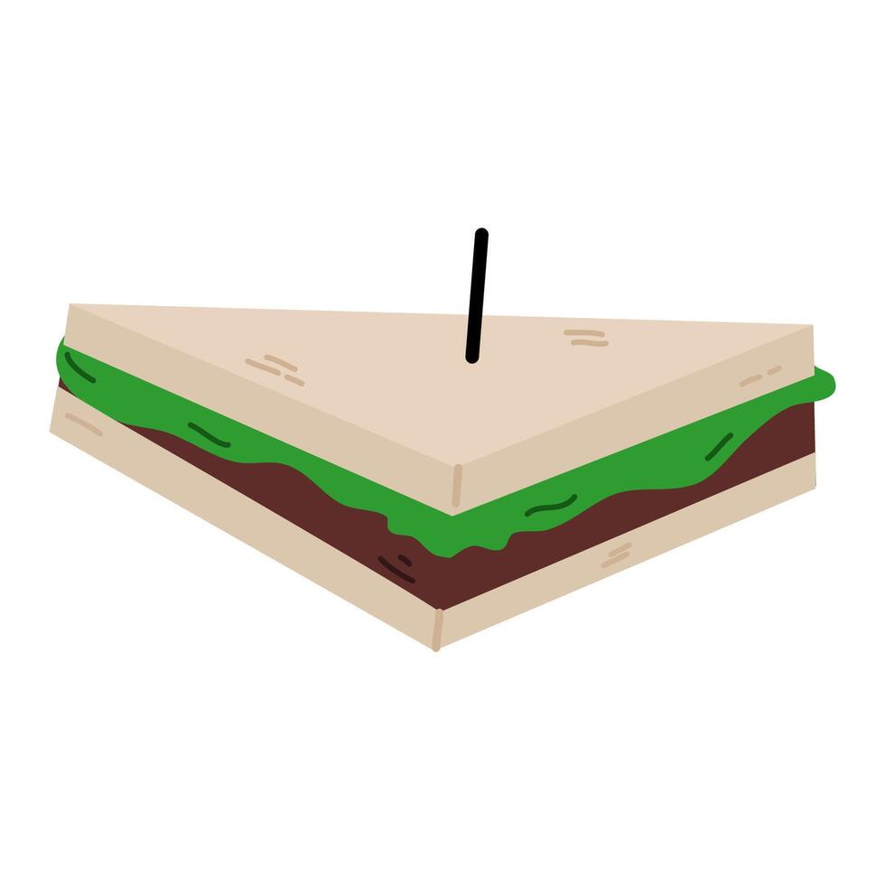 une délicieux sandwich. vecteur illustration dans une plat dessin animé style.
